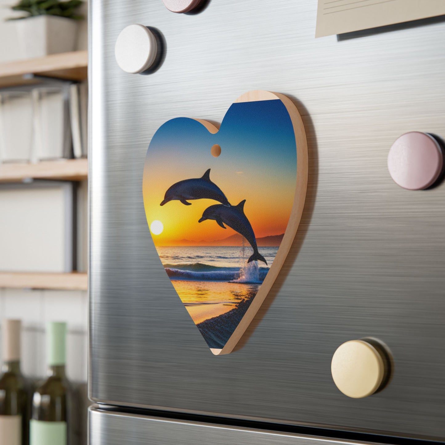 Wooden Ornaments (Dolphin Heart)