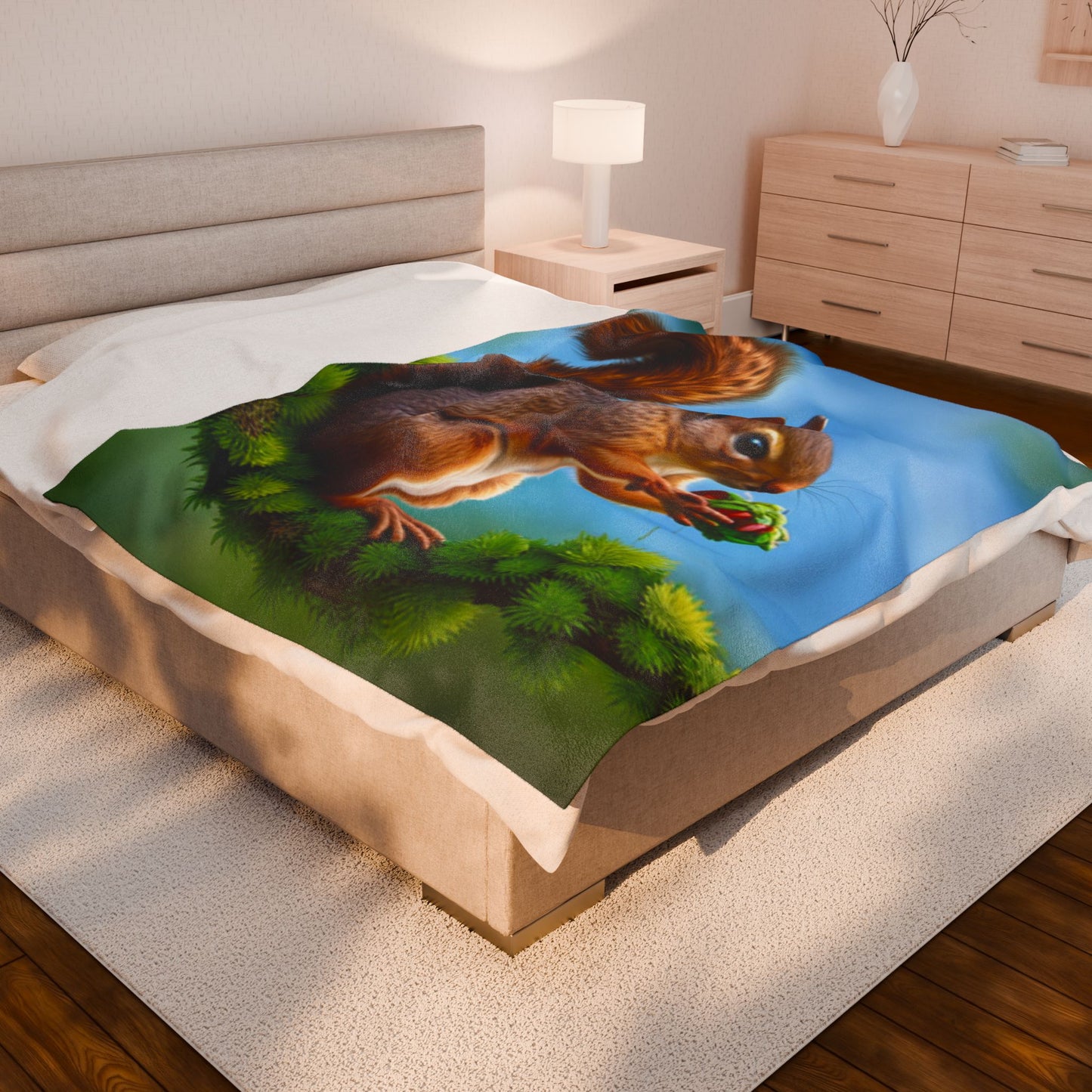 Velveteen Plush Blanket (Squirrel)