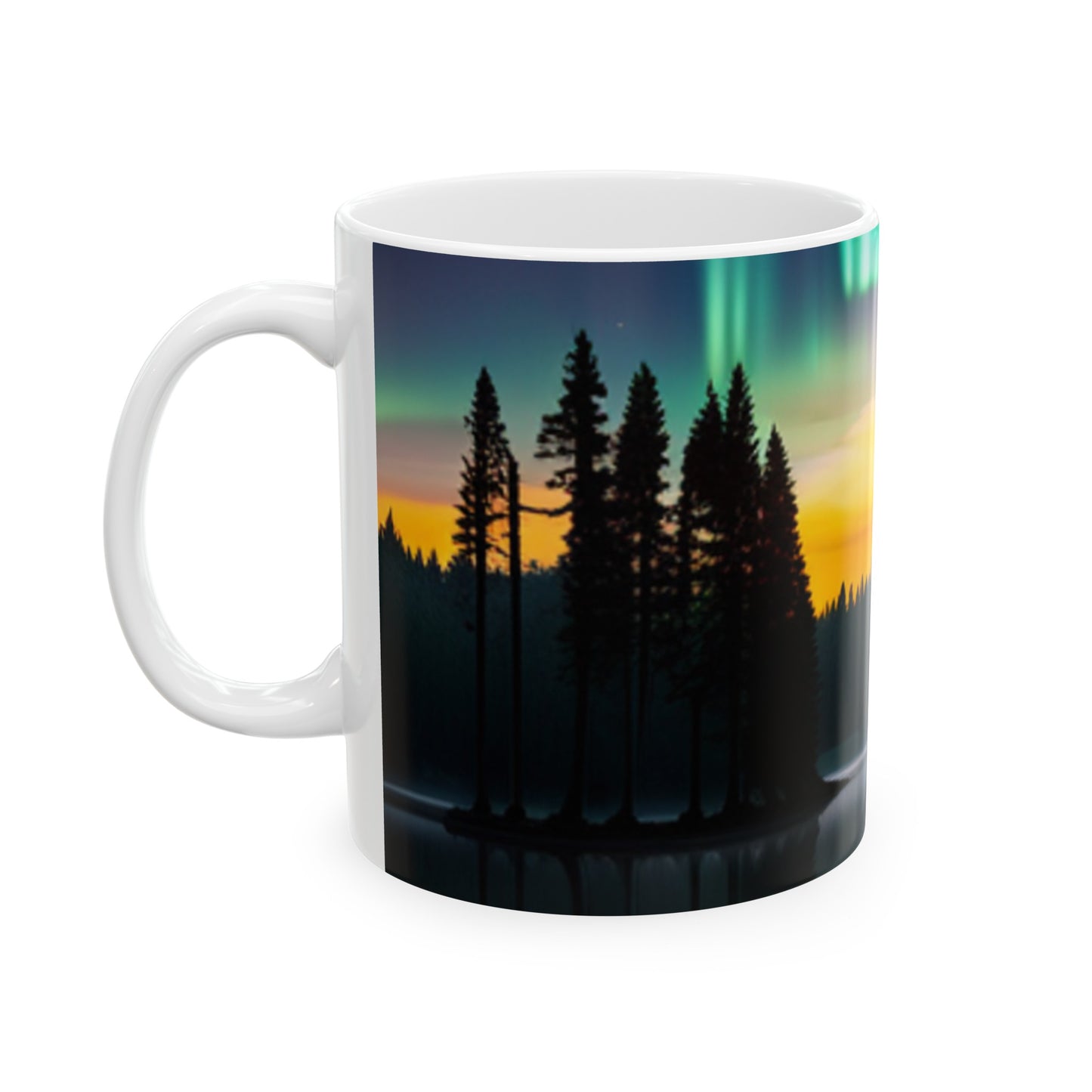 Ceramic Mug, (11oz, 15oz) (Northern Lights)