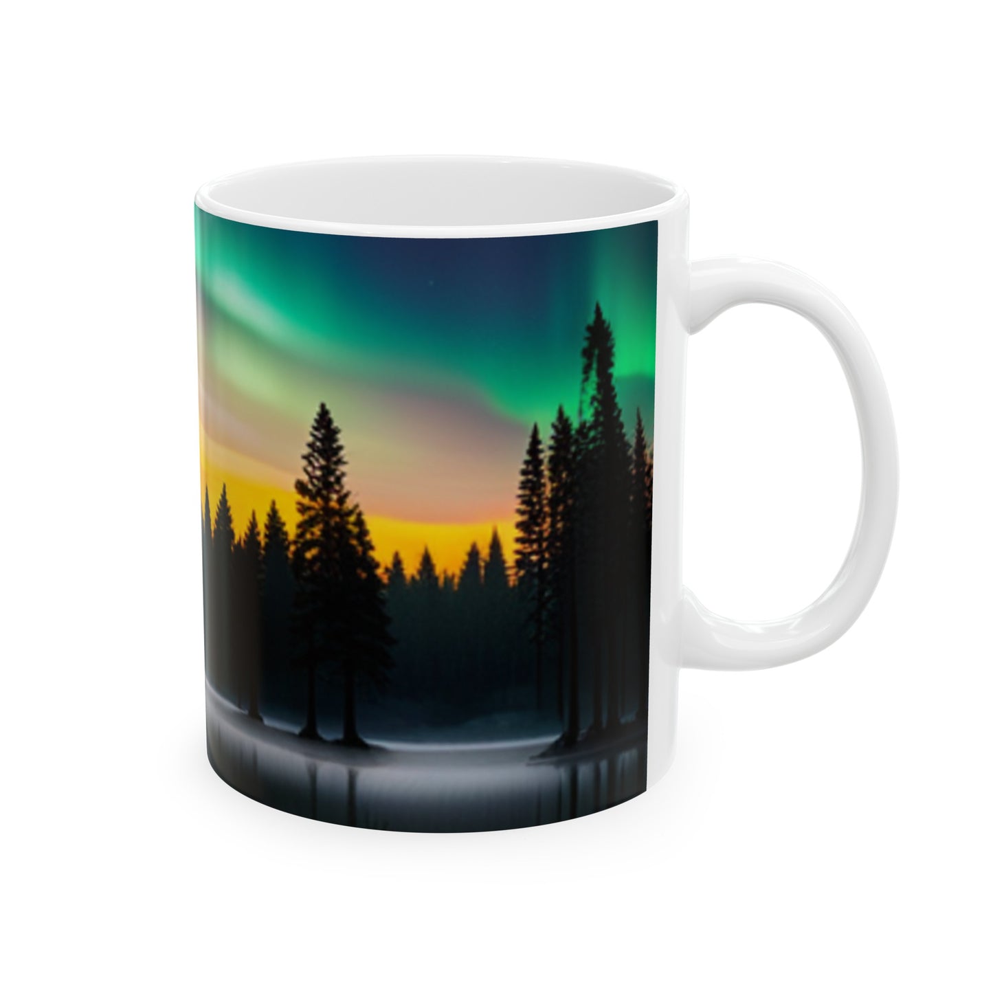 Ceramic Mug, (11oz, 15oz) (Northern Lights)