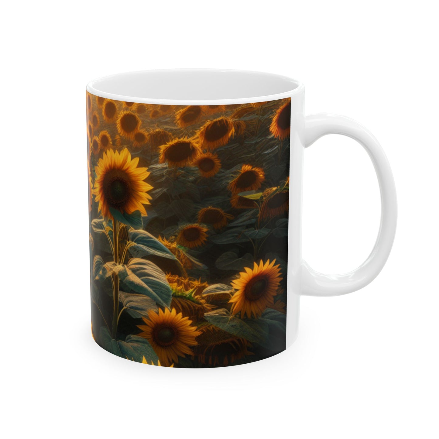 Ceramic Mug, (11oz, 15oz) (Sunflowers)