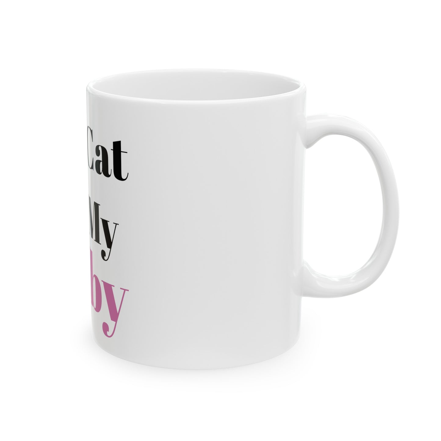 Ceramic Mug, 11oz (Cat Pink)