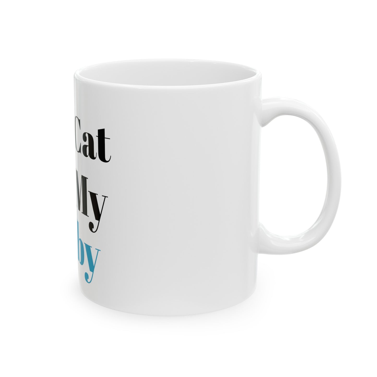 Ceramic Mug, 11oz (Cat Blue)