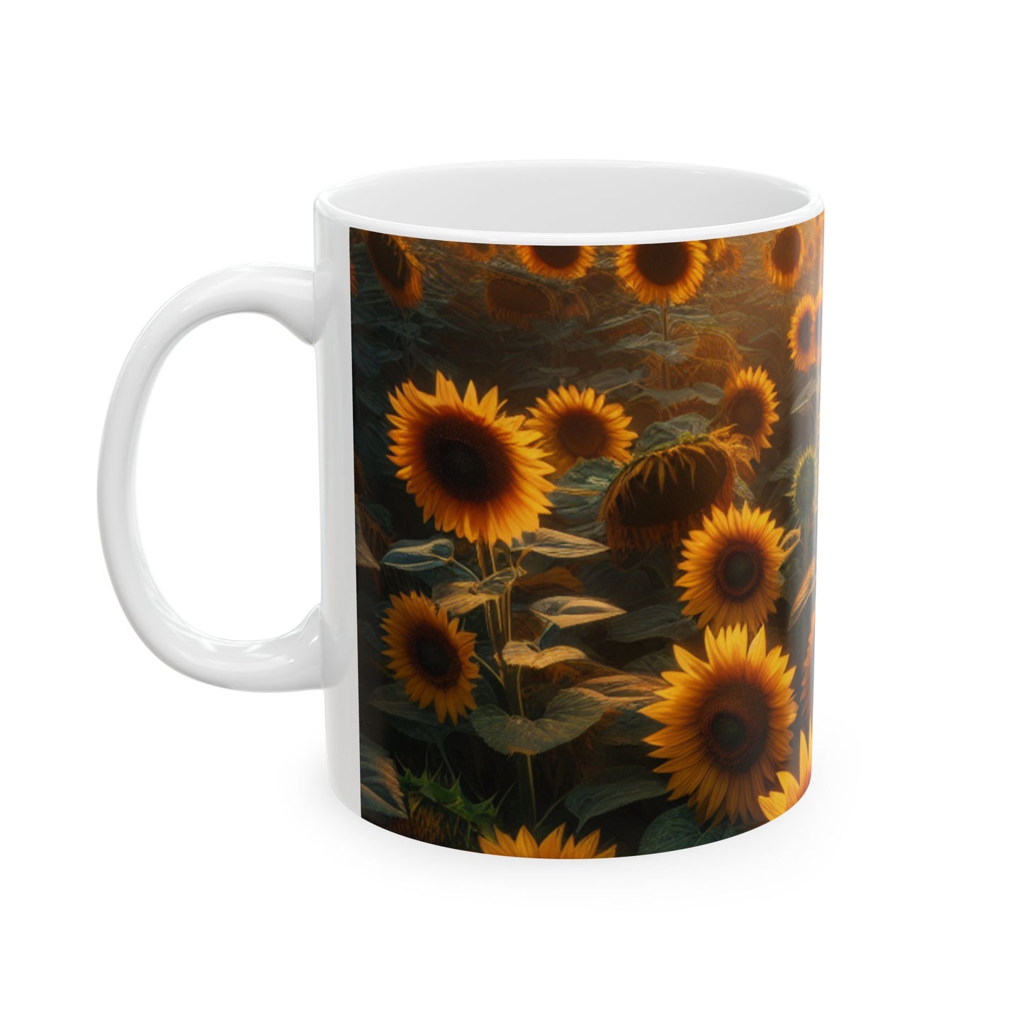 Ceramic Mug, (11oz, 15oz) (Sunflowers)