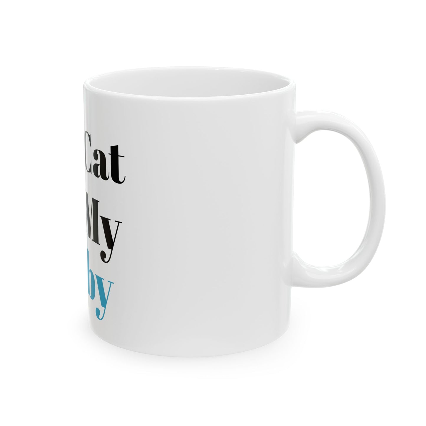 Ceramic Mug, 11oz (Cat Blue)