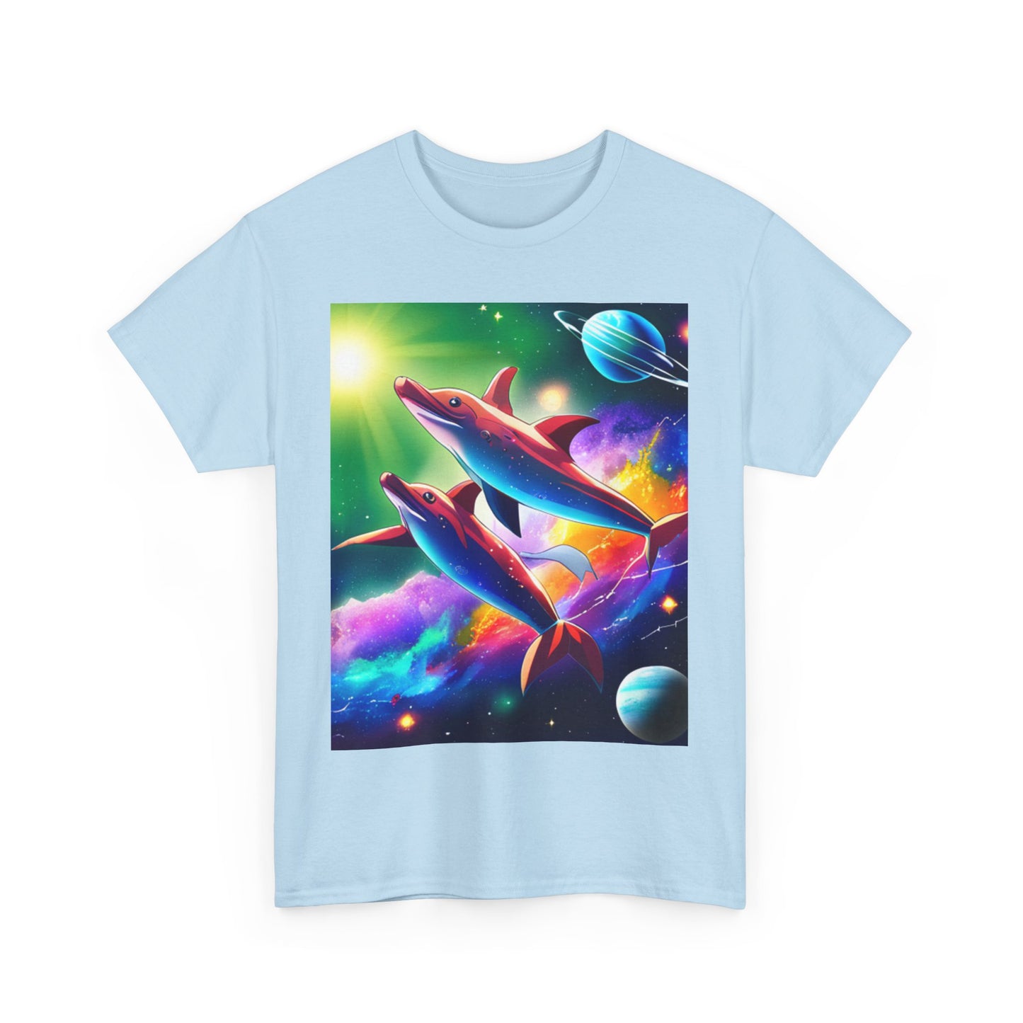 Unisex Heavy Cotton Tee (Dolphin space)
