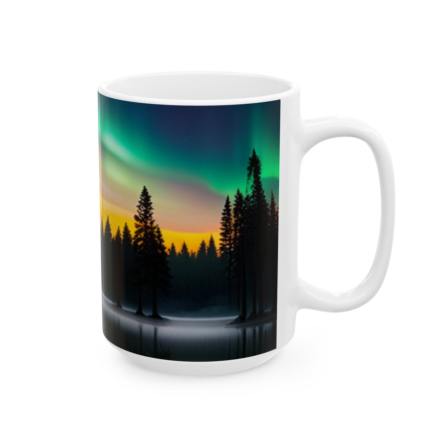Ceramic Mug, (11oz, 15oz) (Northern Lights)