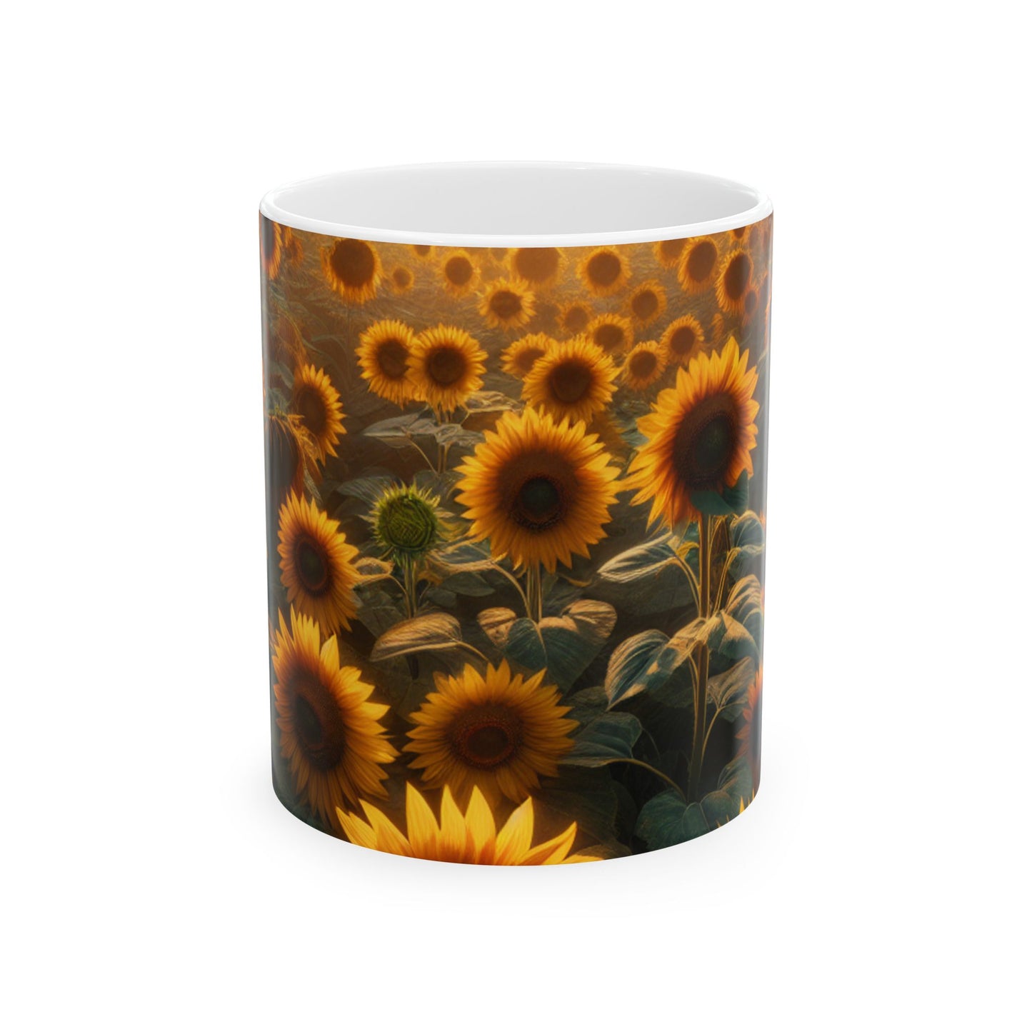 Ceramic Mug, (11oz, 15oz) (Sunflowers)