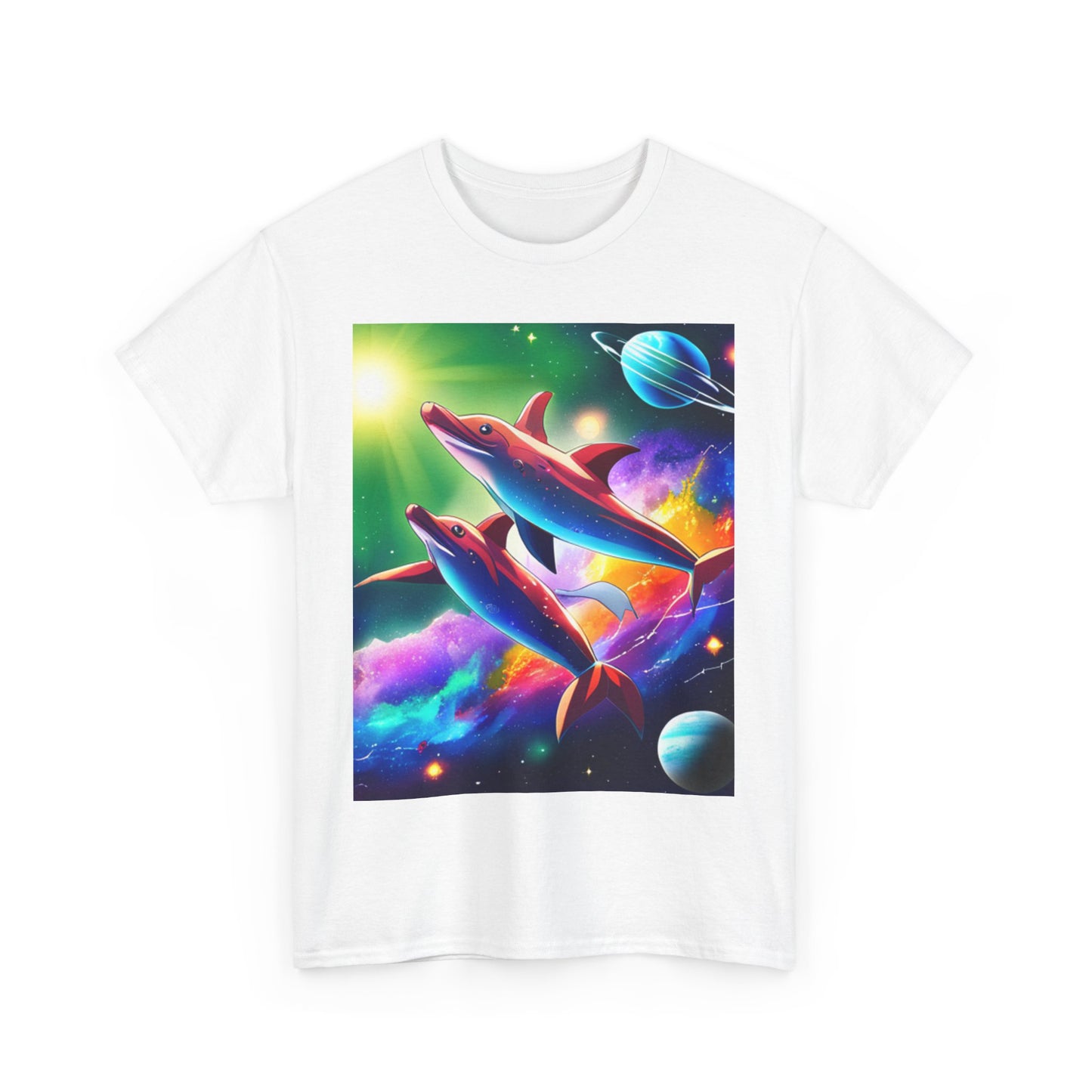 Unisex Heavy Cotton Tee (Dolphin space)
