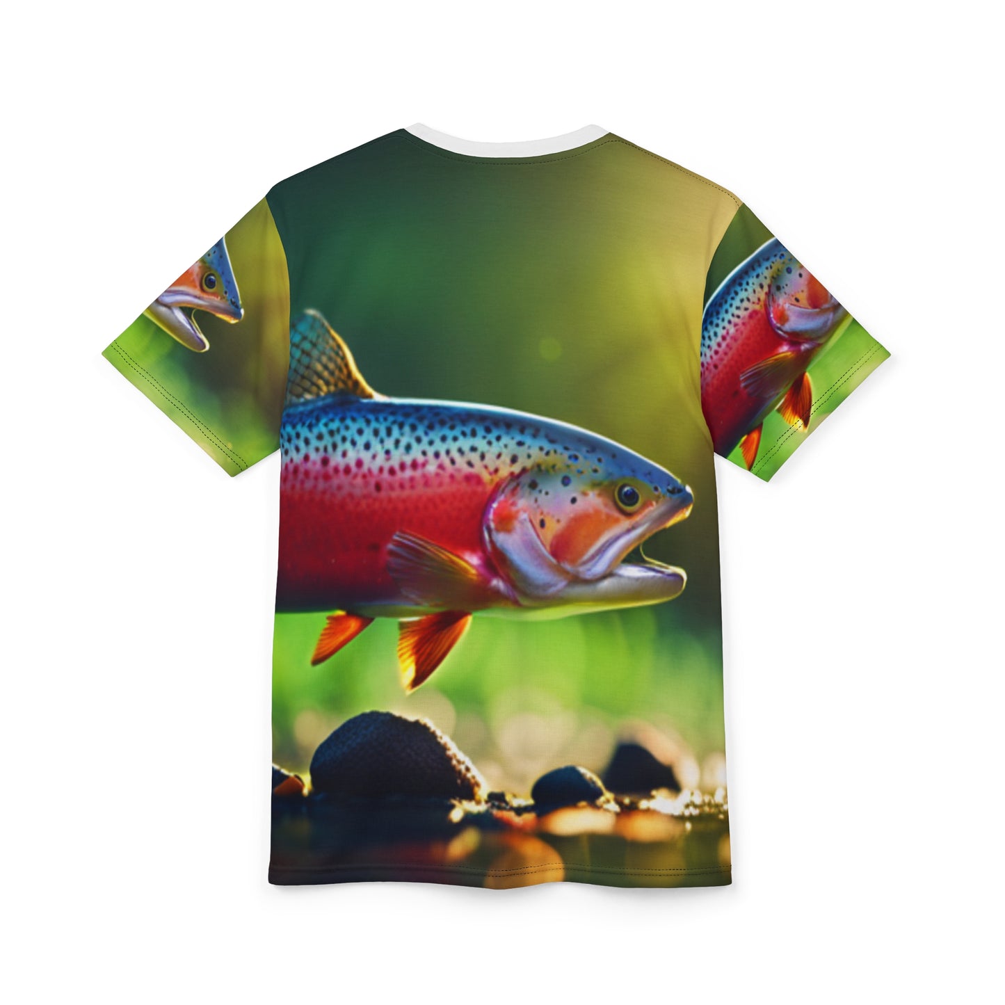 Unisex Cut & Sew Tee (AOP) (Trout Fish)