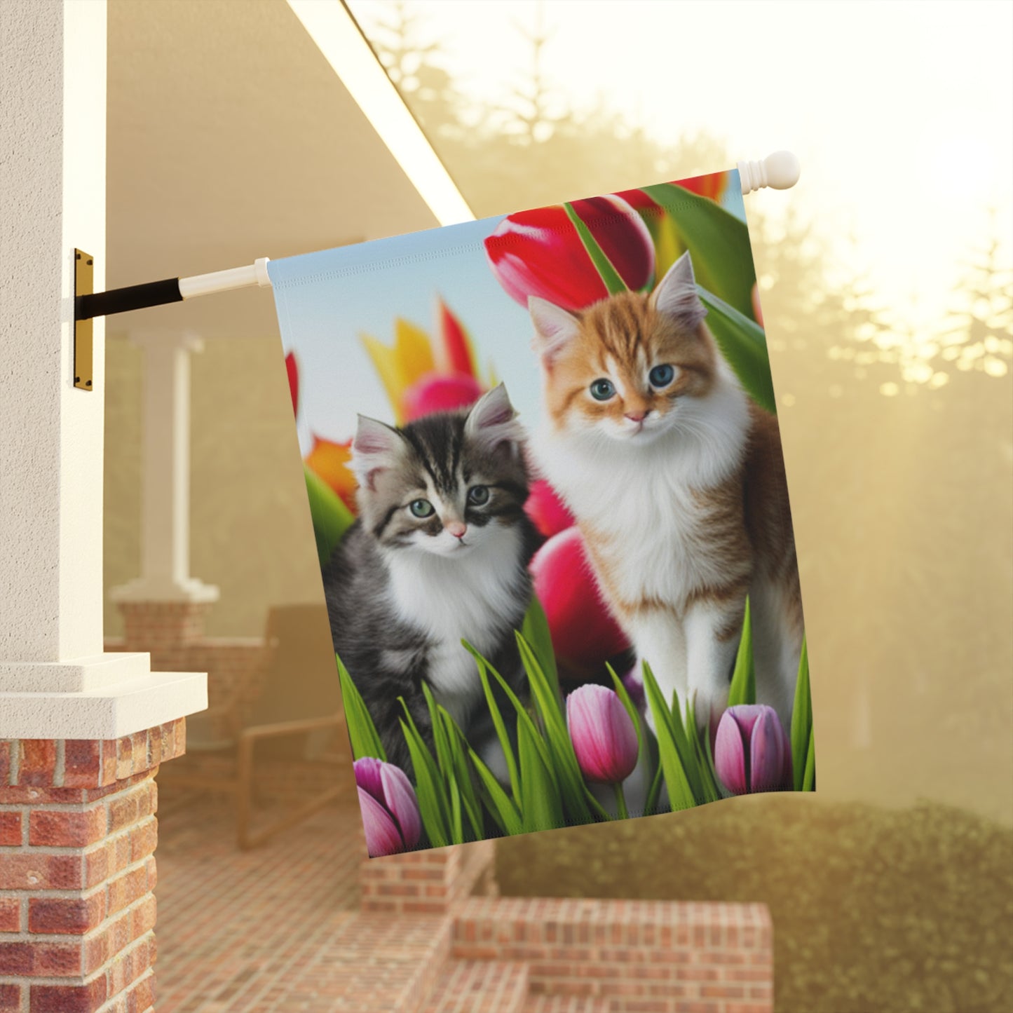 Garden & House Banner (Kittens/Tulips)