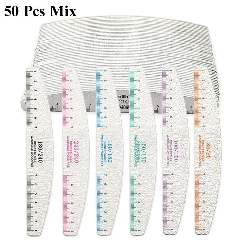 50Pcs Wooden Nail Files – Sanding Blocks