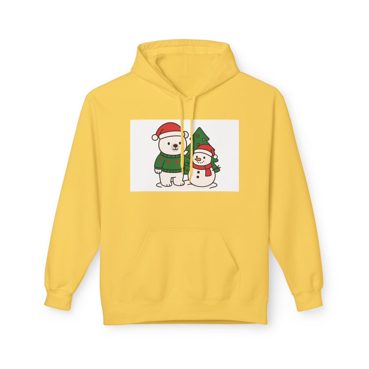 Cute Polar Bear and Snowman Hoodie