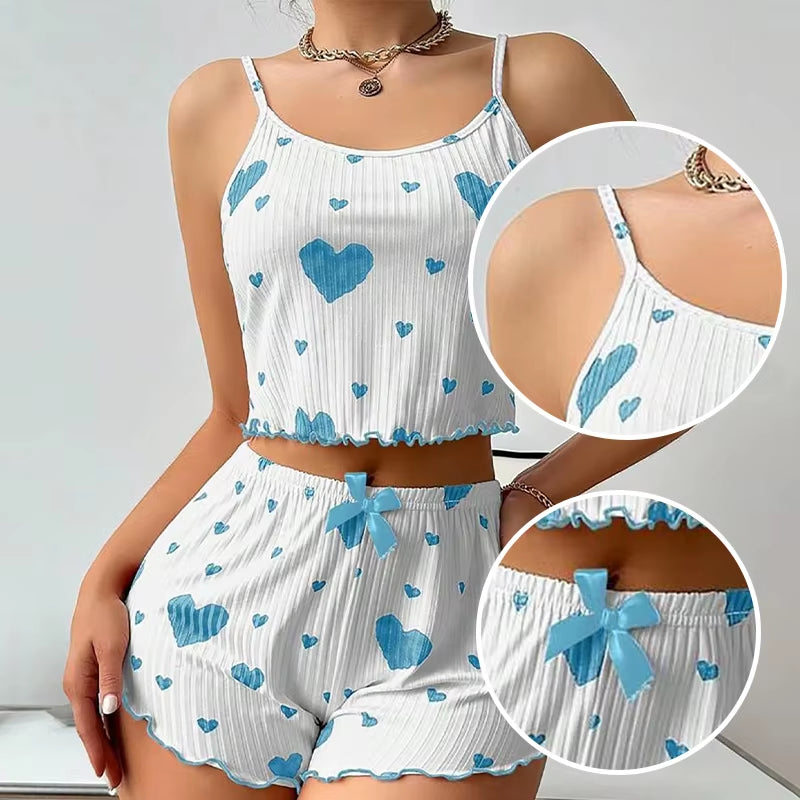 Women's Pajamas Set Sleepwear Heart print
