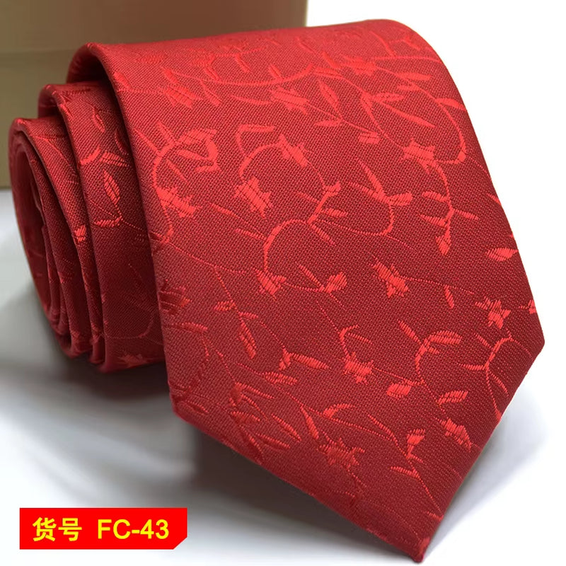 Men's Ties Solid Color, Stripe, Flower Floral 7-8Cm Jacquard Necktie