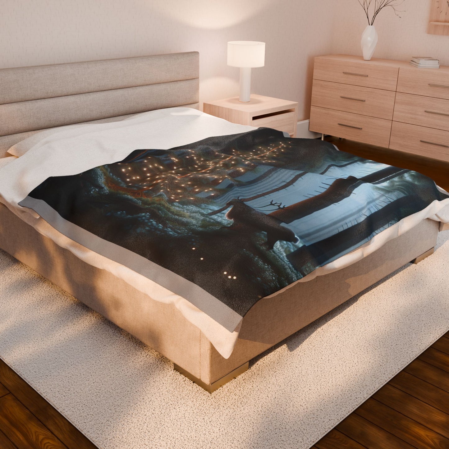 Velveteen Plush Blanket (Reindeer)