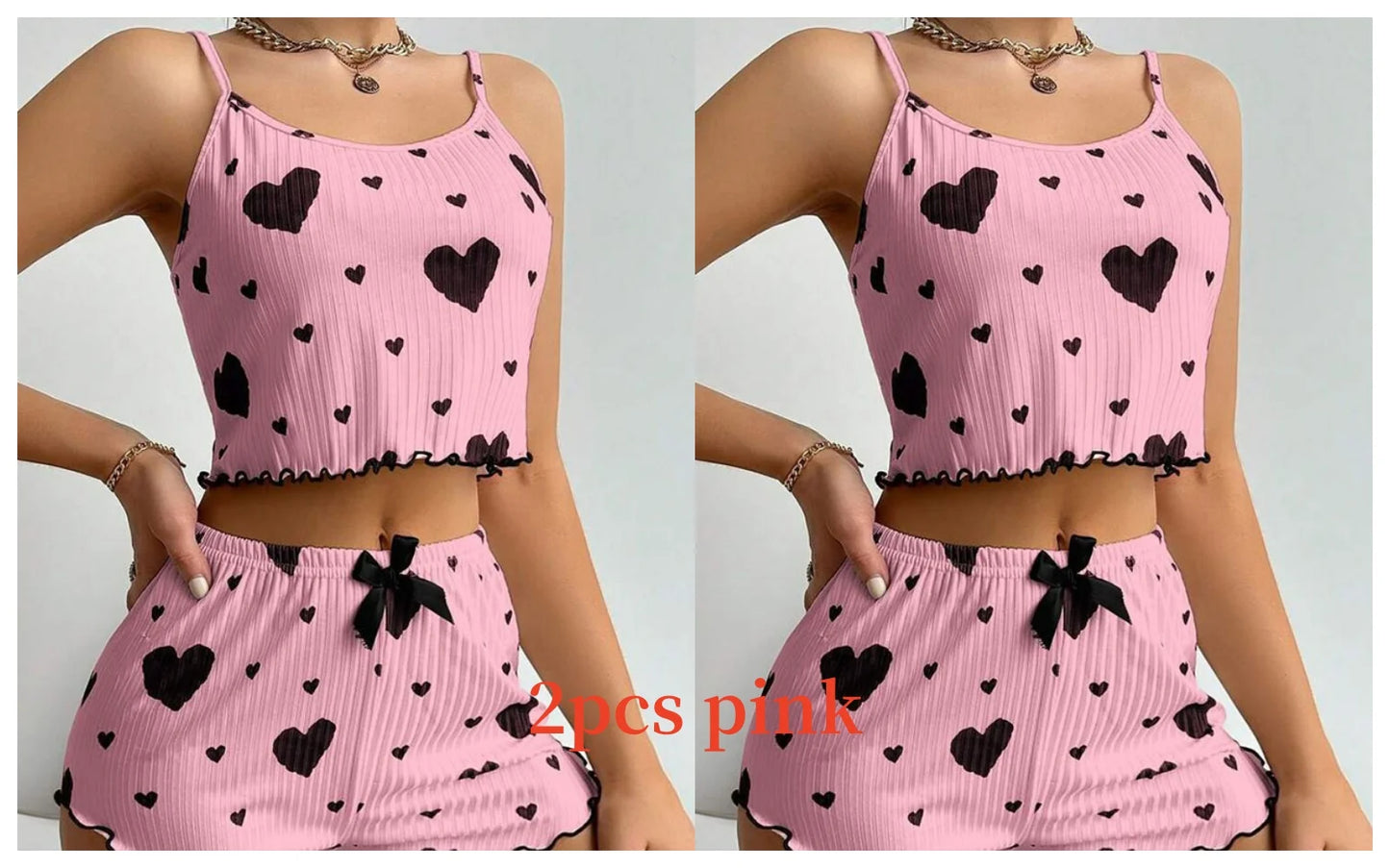 Women's Pajamas Set Sleepwear Heart print
