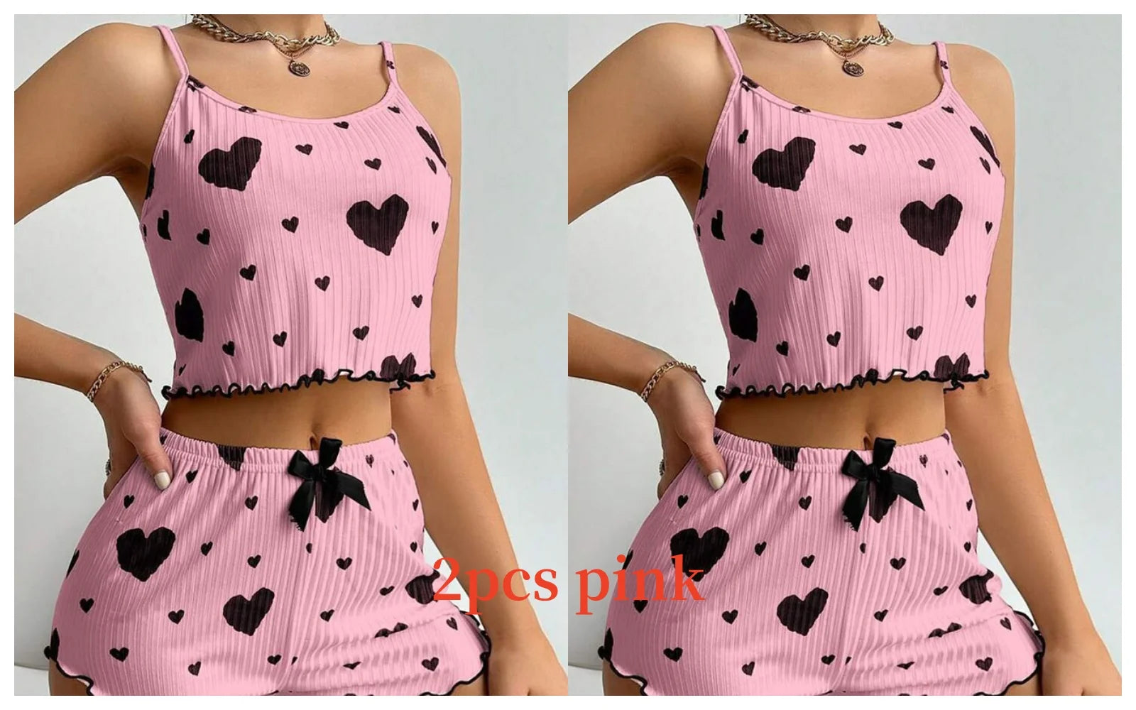 Women's Pajamas Set Sleepwear Heart print