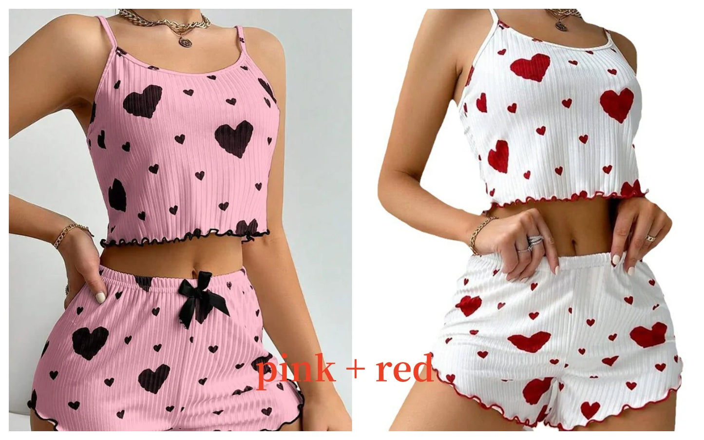 Women's Pajamas Set Sleepwear Heart print
