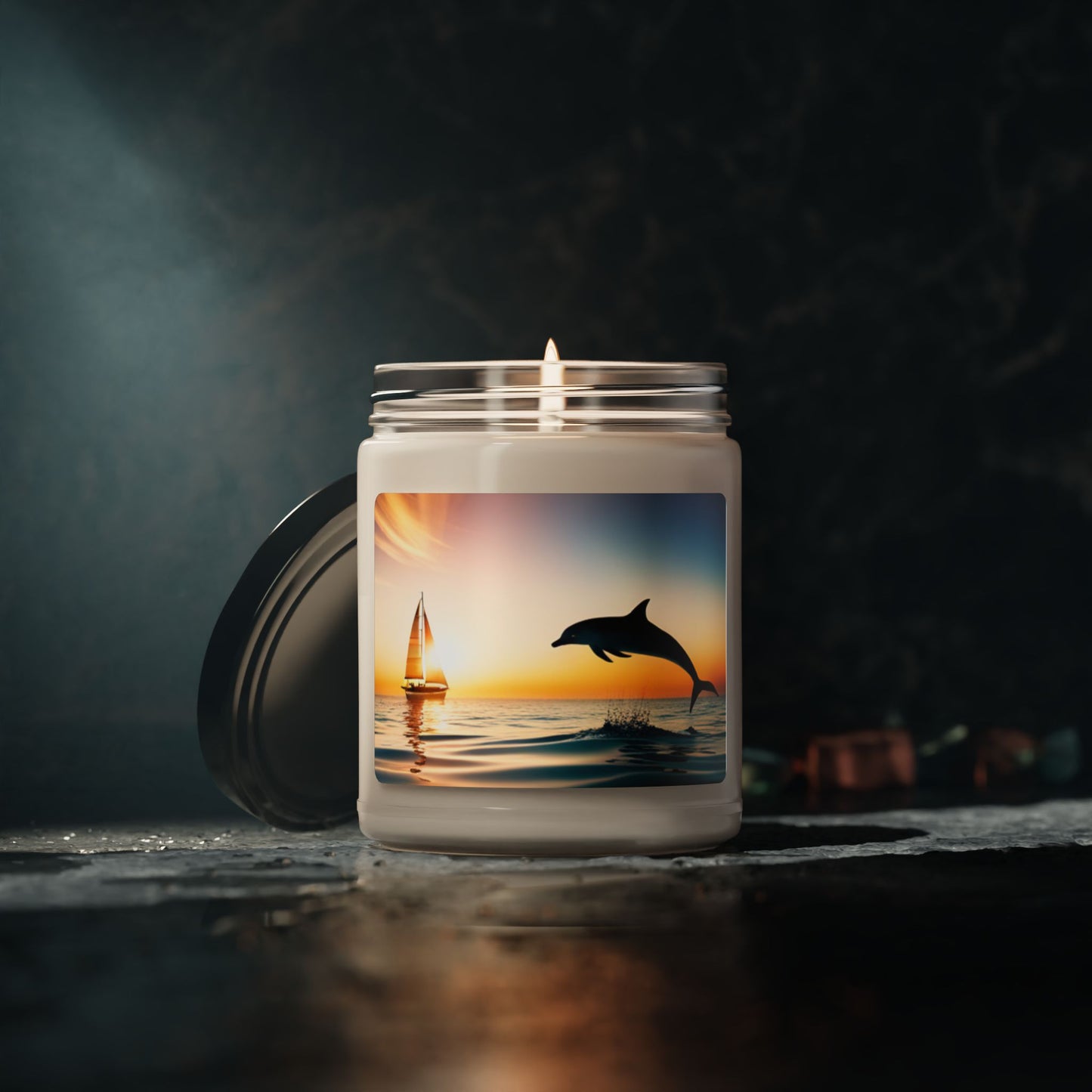 Scented Soy Candle, 9oz (Dolphin Sailboat)
