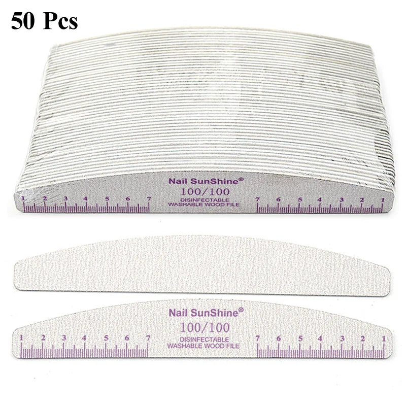 50Pcs Wooden Nail Files – Sanding Blocks
