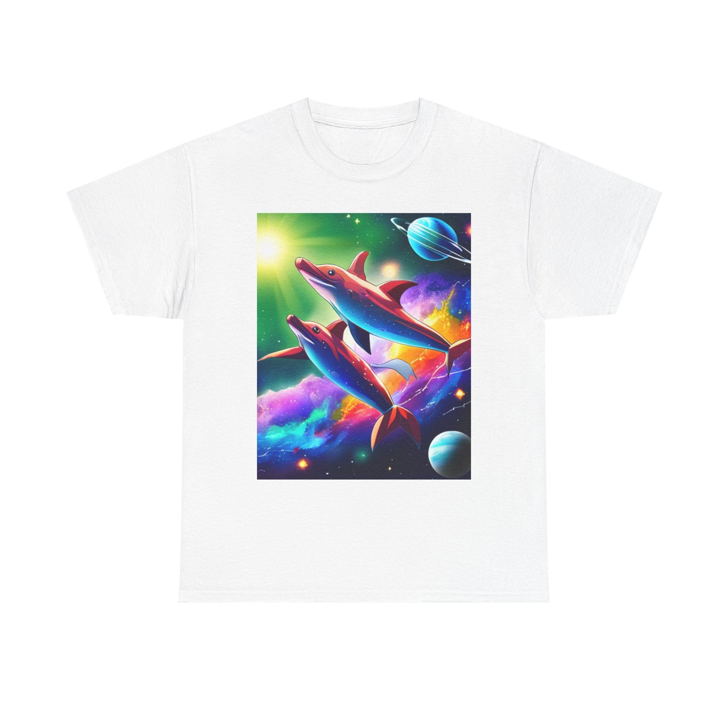 Unisex Heavy Cotton Tee (Dolphin space)