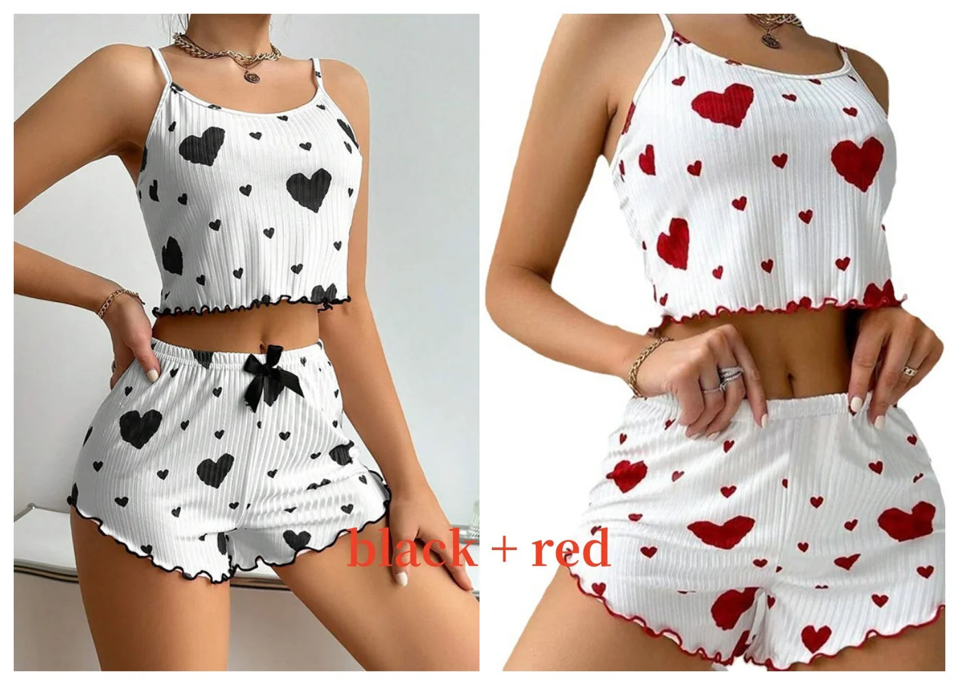 Women's Pajamas Set Sleepwear Heart print