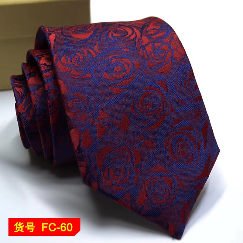 Men's Ties Solid Color, Stripe, Flower Floral 7-8Cm Jacquard Necktie
