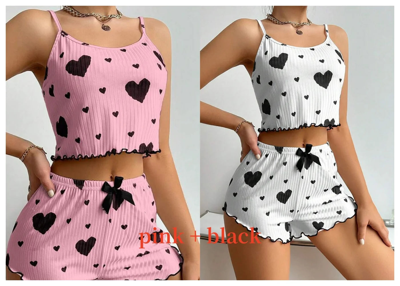 Women's Pajamas Set Sleepwear Heart print