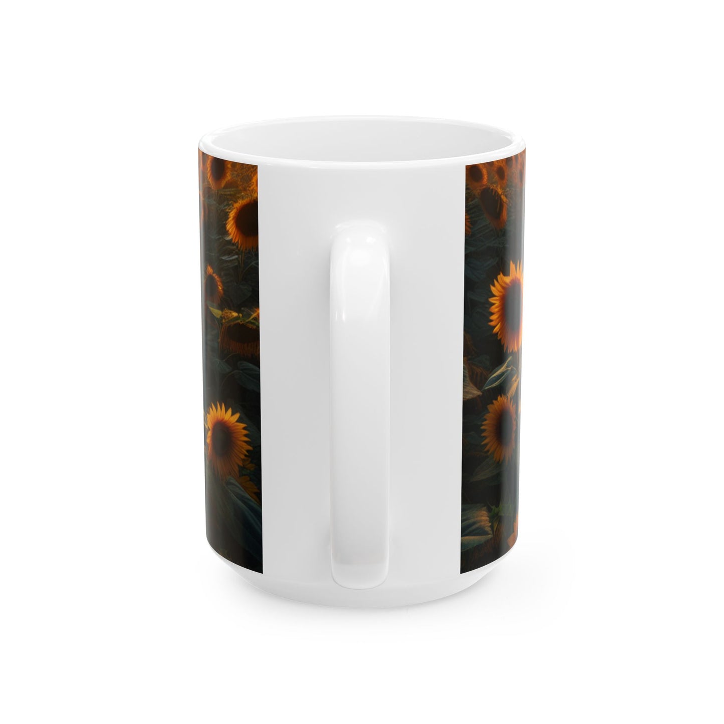Ceramic Mug, (11oz, 15oz) (Sunflowers)