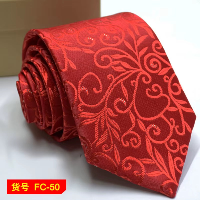 Men's Ties Solid Color, Stripe, Flower Floral 7-8Cm Jacquard Necktie
