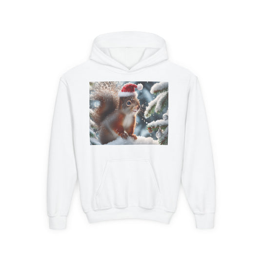 Youth Heavy Blend Hooded Sweatshirt (Santa Squirrel)
