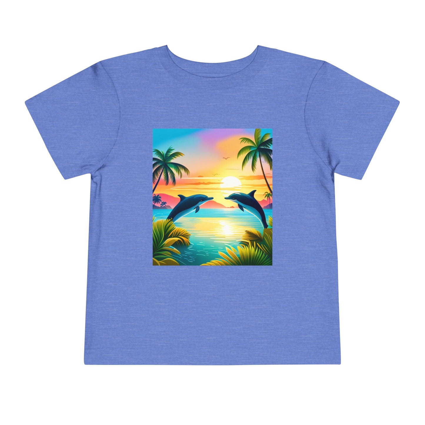 Toddler Short Sleeve Tee (Dolphin Palm Tree)