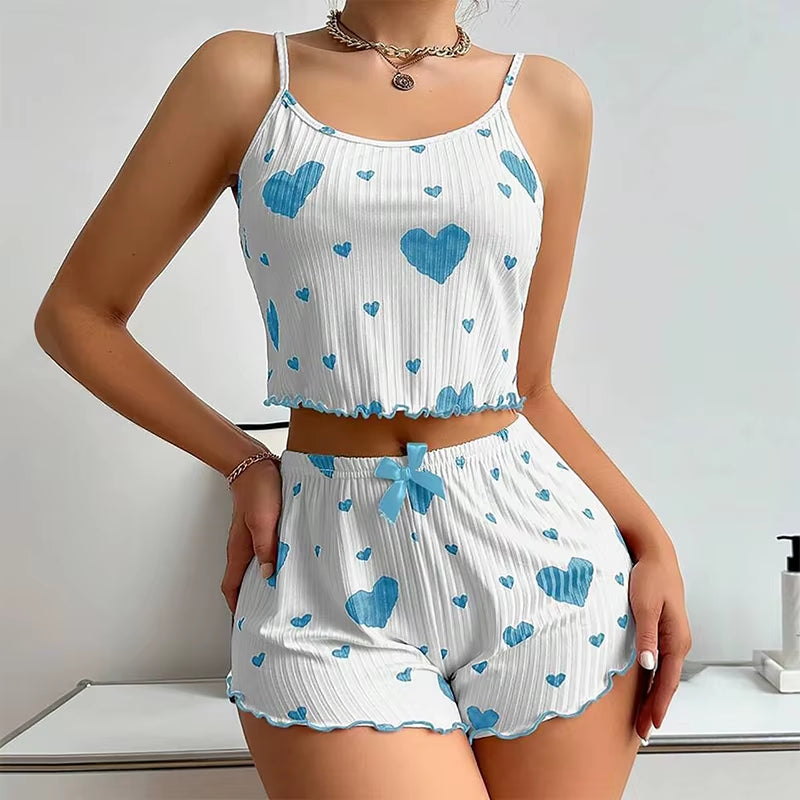Women's Pajamas Set Sleepwear Heart print