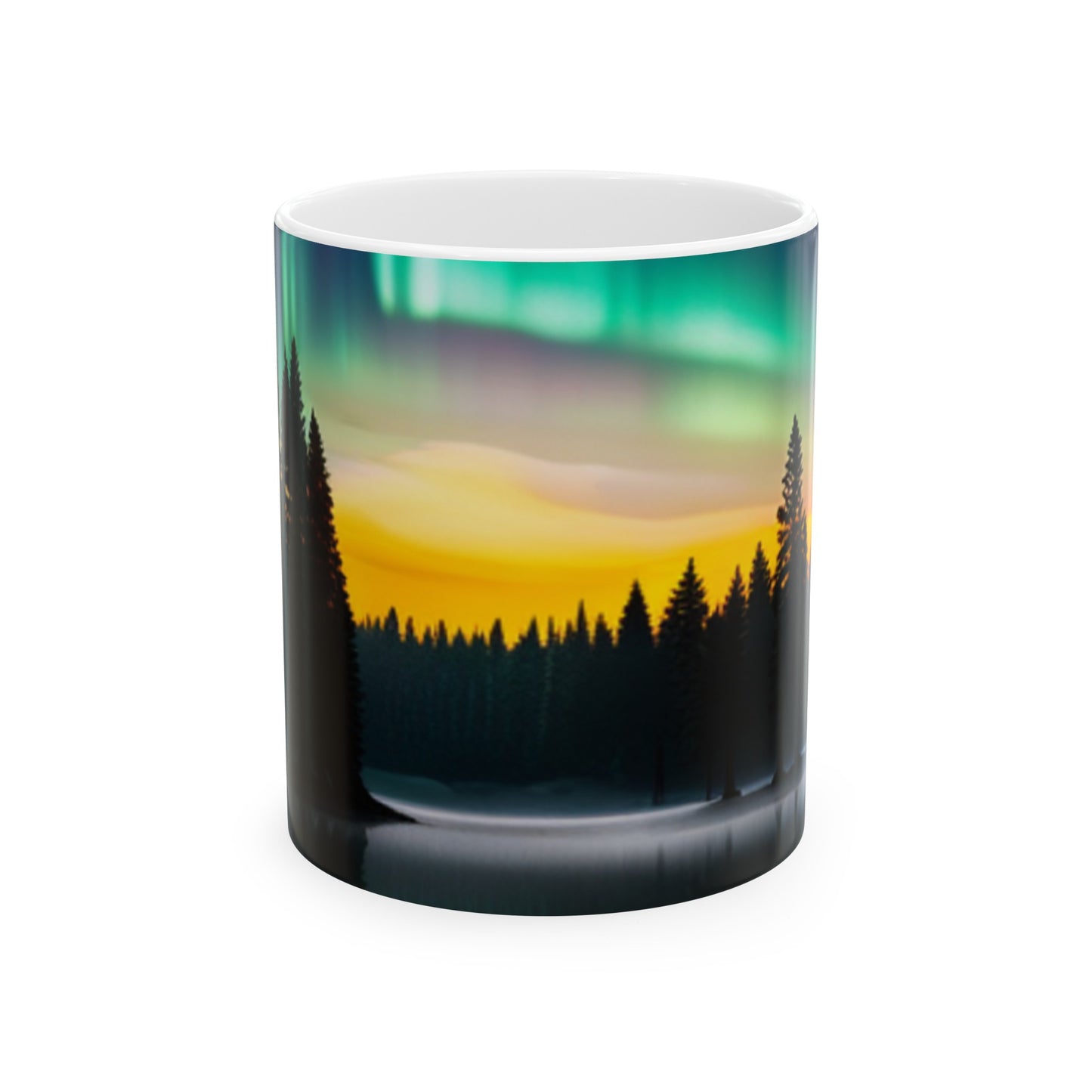 Ceramic Mug, (11oz, 15oz) (Northern Lights)