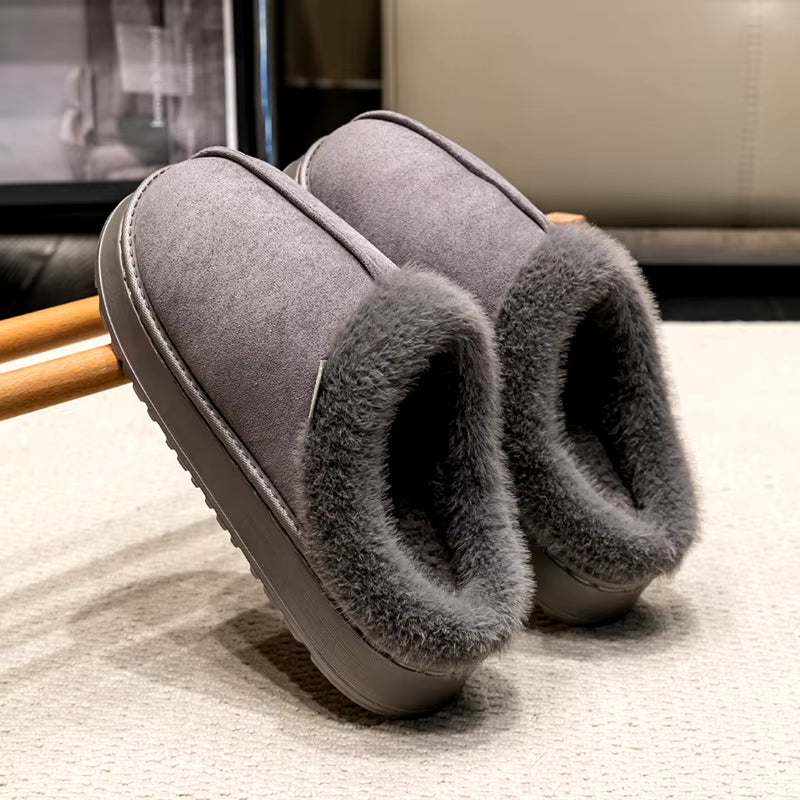 Cozy Fluffy Winter Slippers – Thick Sole, Anti-Slip, Warm Fleece Lining