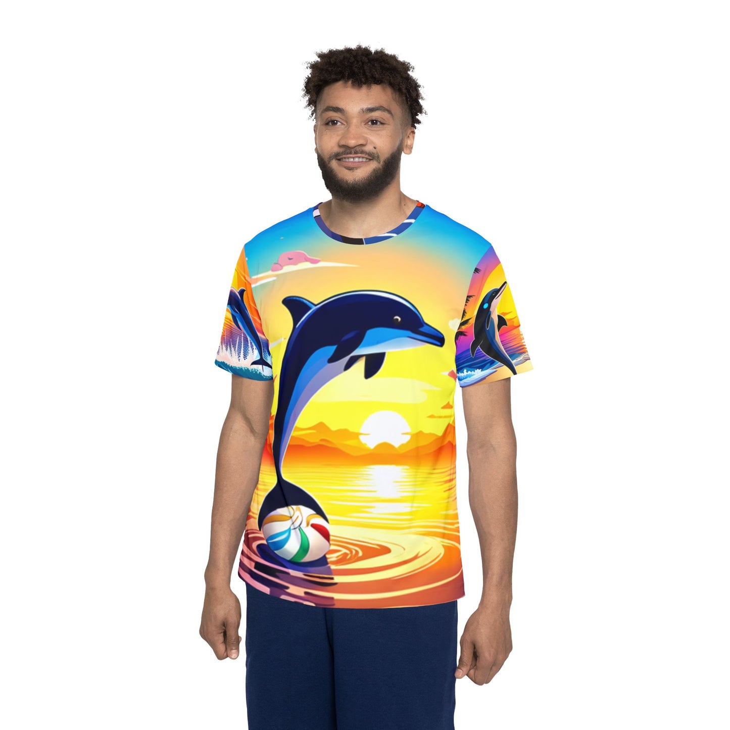Men's Sports Jersey (AOP) (Dolphin with Beach Ball)