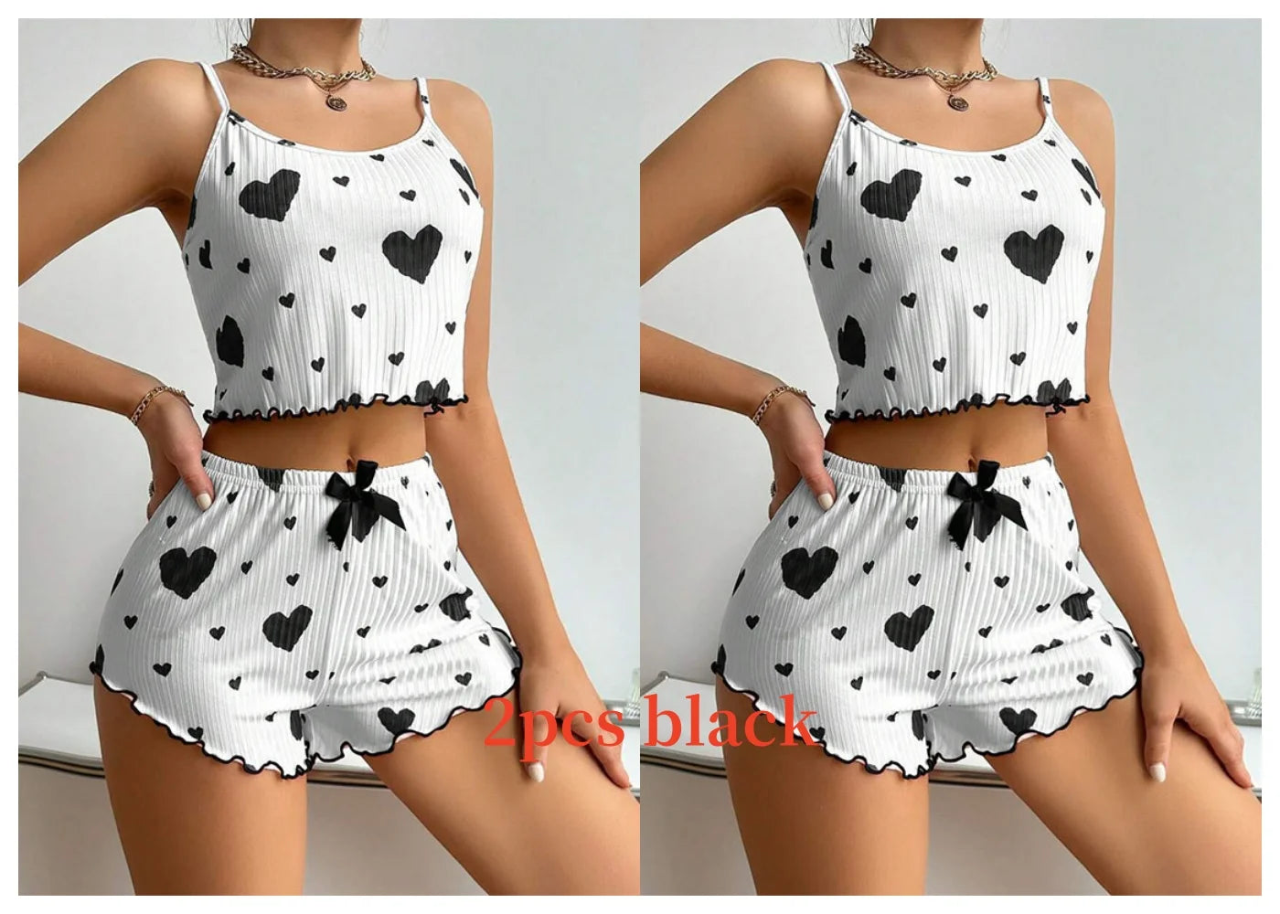Women's Pajamas Set Sleepwear Heart print