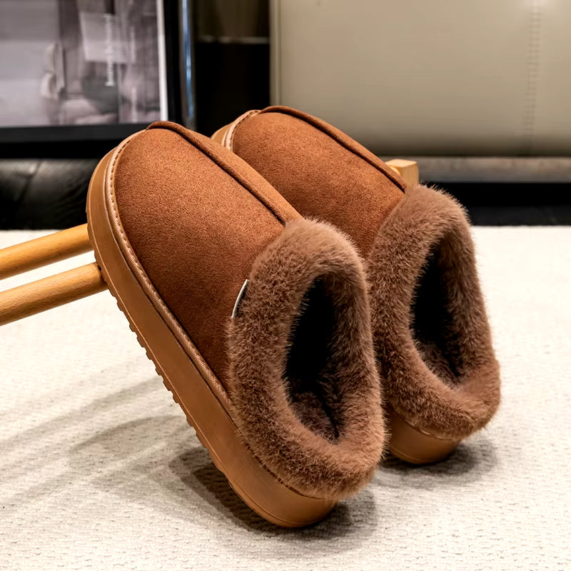 Cozy Fluffy Winter Slippers – Thick Sole, Anti-Slip, Warm Fleece Lining