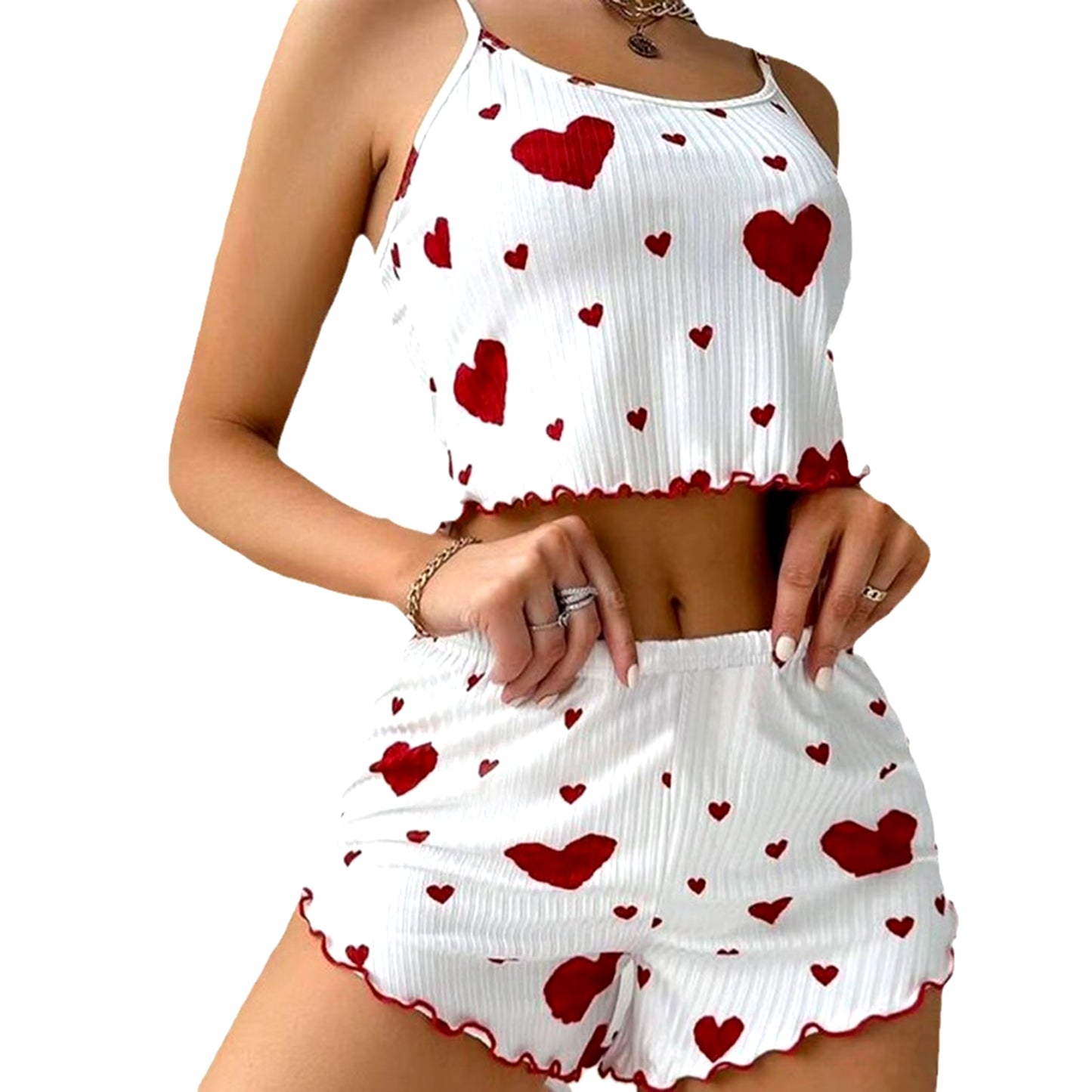 Women's Pajamas Set Sleepwear Heart print