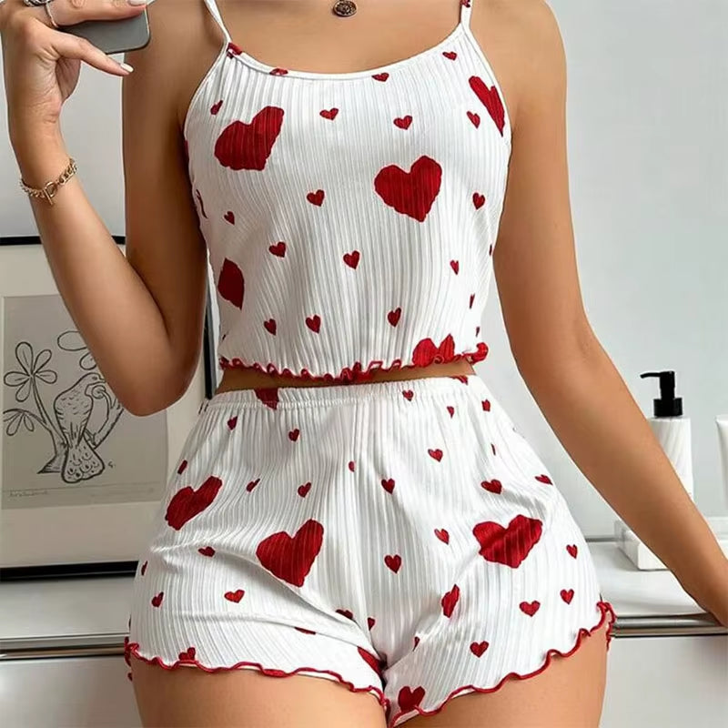 Women's Pajamas Set Sleepwear Heart print