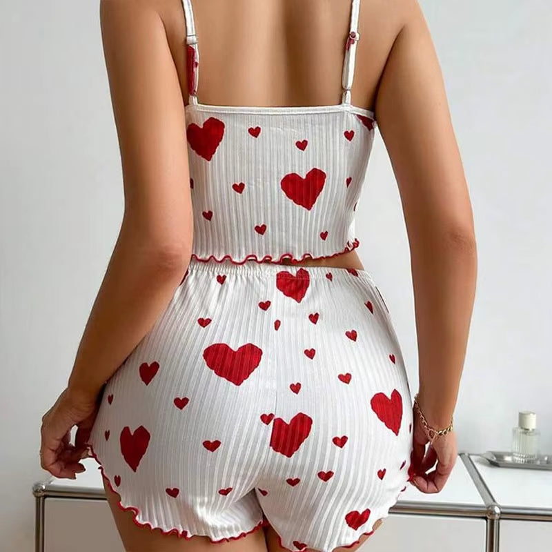 Women's Pajamas Set Sleepwear Heart print