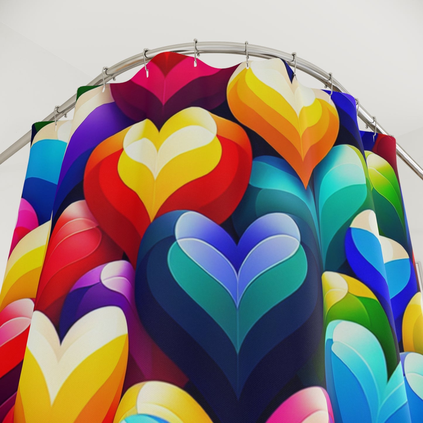 Shower Curtains (Colorful Hearts)