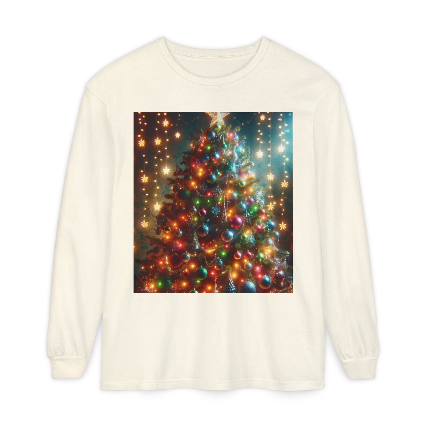 Unisex Garment-dyed Long Sleeve T-Shirt  (Tree)