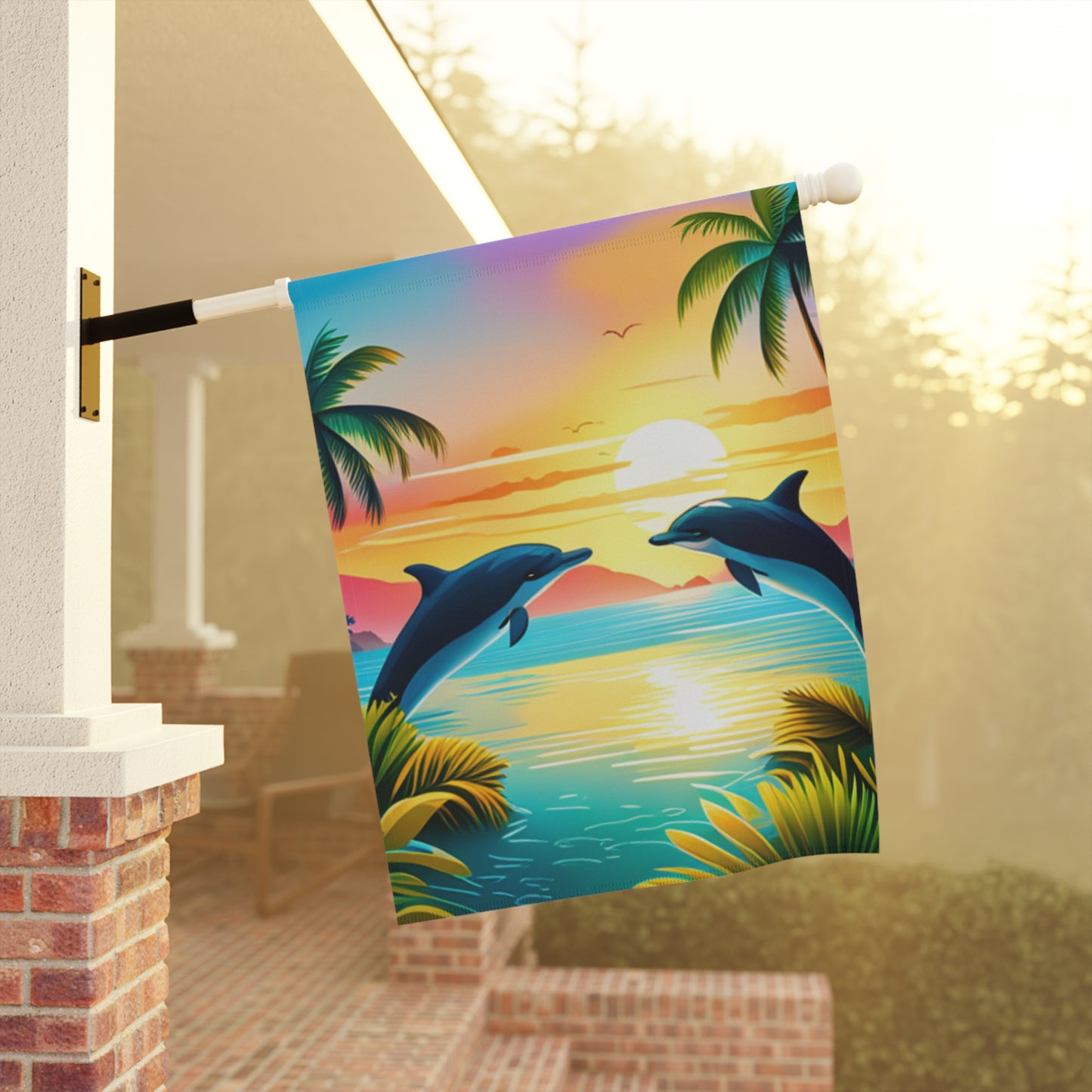 Garden & House Banner (Dolphin Palm Tree)
