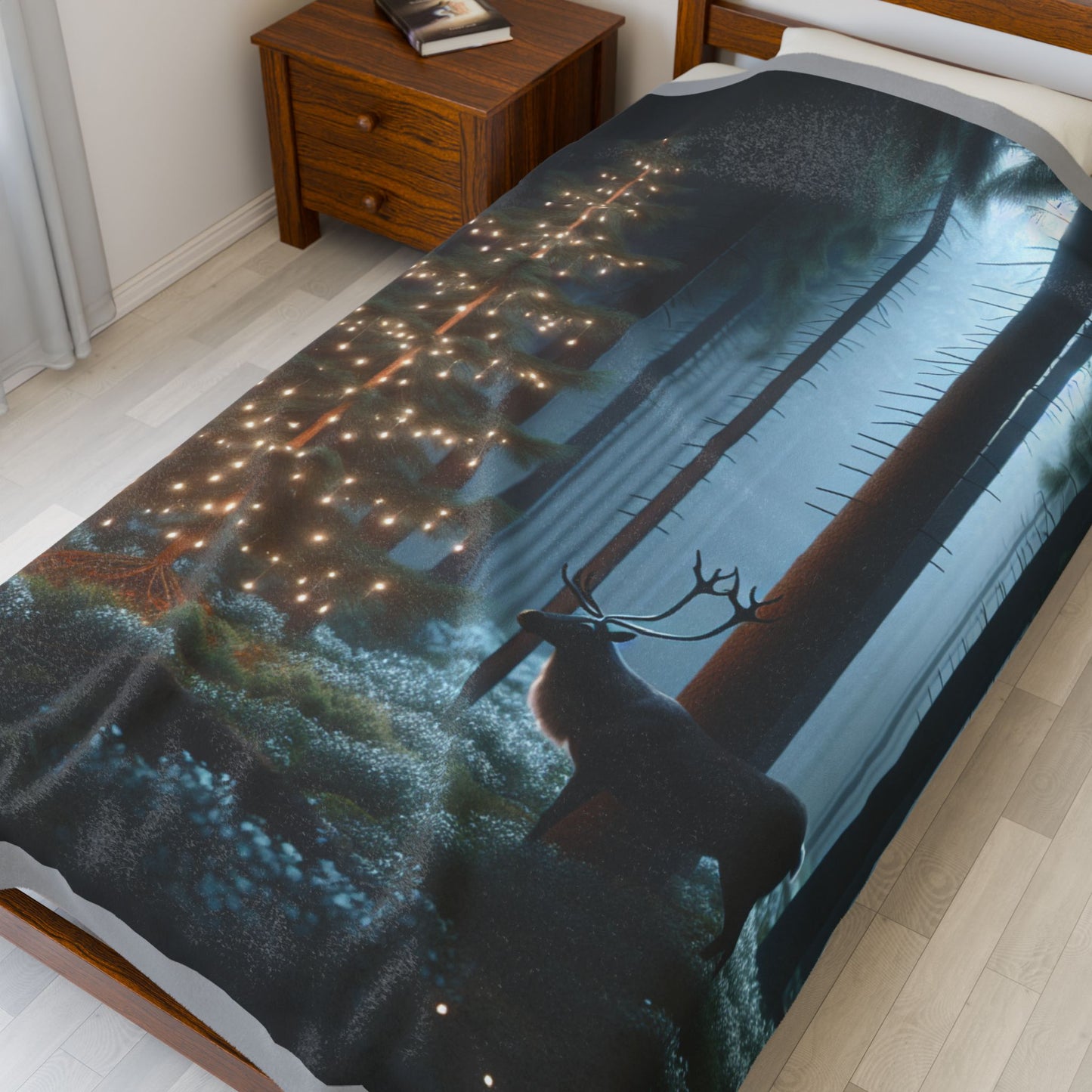 Velveteen Plush Blanket (Reindeer)