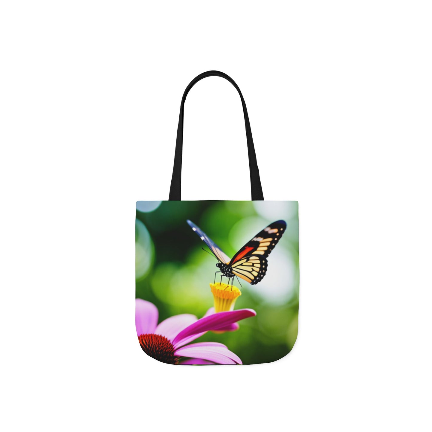 Canvas Tote Bag, 5-Color Straps (Butterflies)