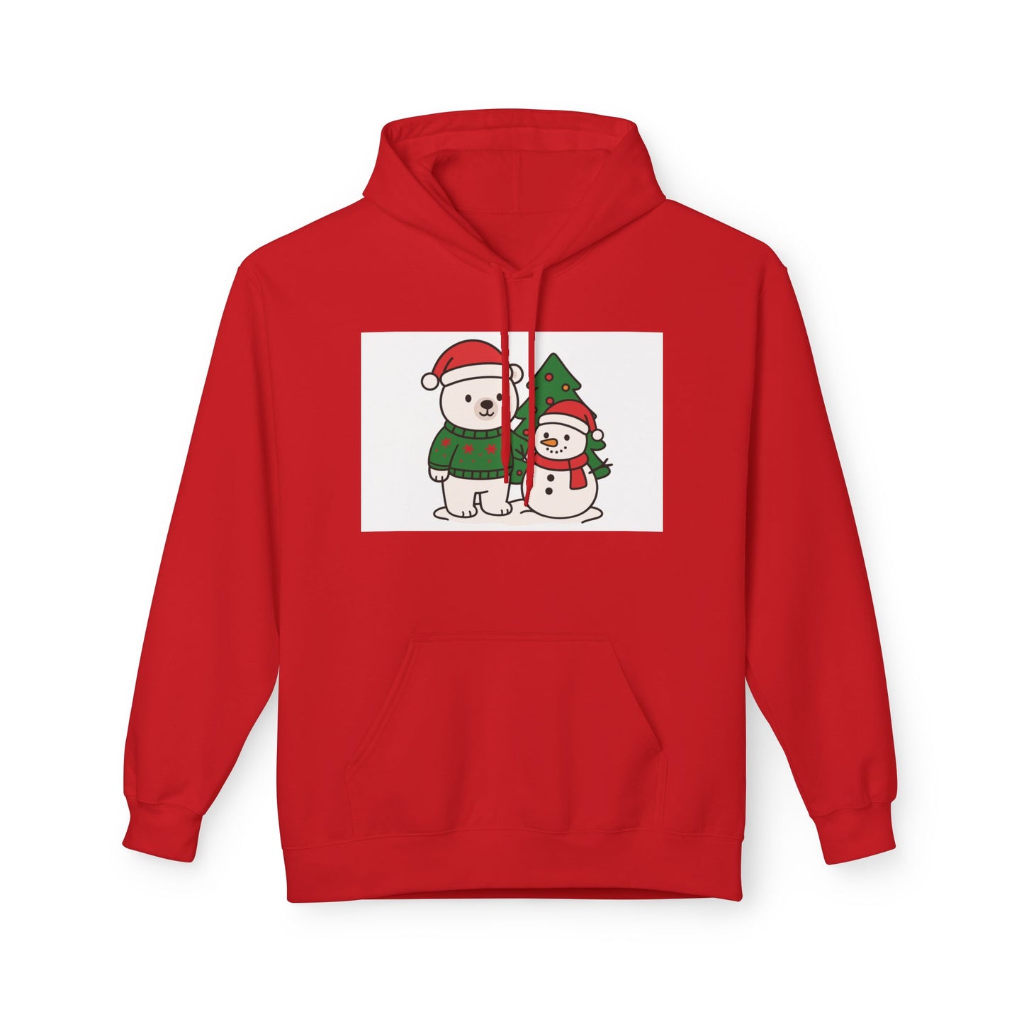 Cute Polar Bear and Snowman Hoodie