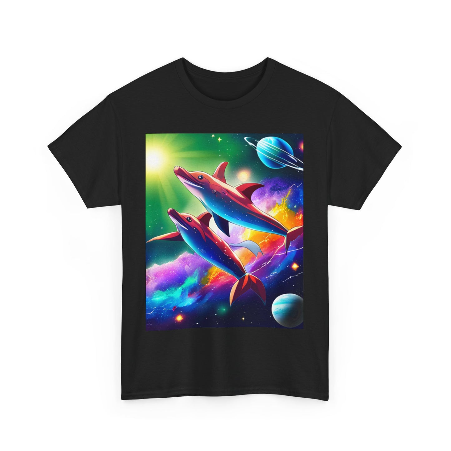 Unisex Heavy Cotton Tee (Dolphin space)