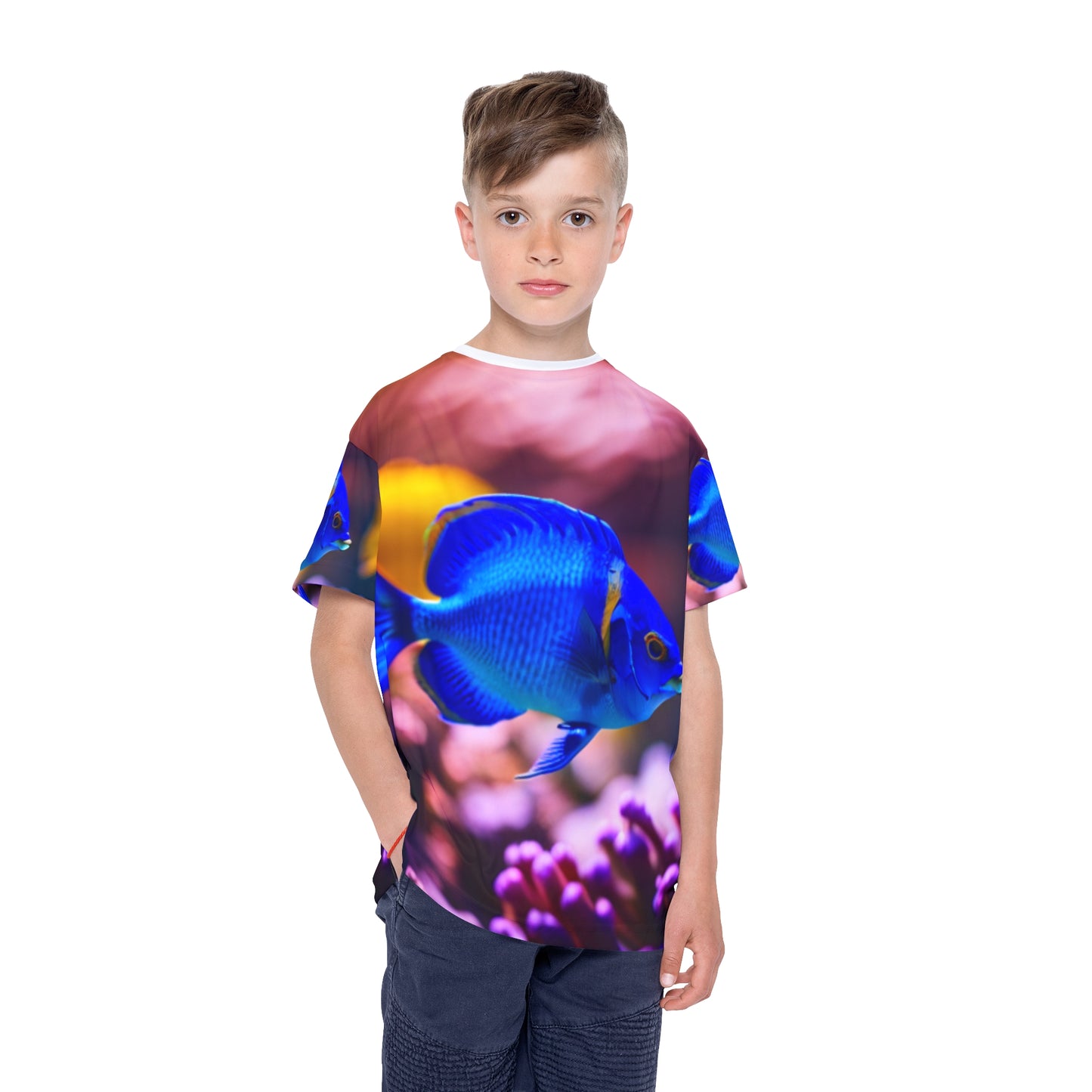 Kids Sports Jersey (AOP) (Blue Fish)